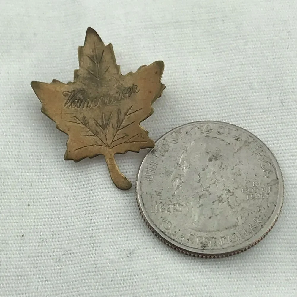 Vancouver Canada Maple Leaf Vintage Pin Brooch